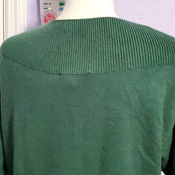 Premise Leaf Green Soft Boxy Boat Neck Long Sleeve Sweater - Picture 6 of 8